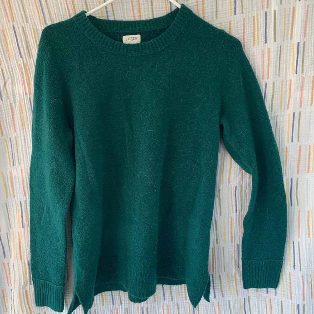 JCrew Green Crewneck Sweater